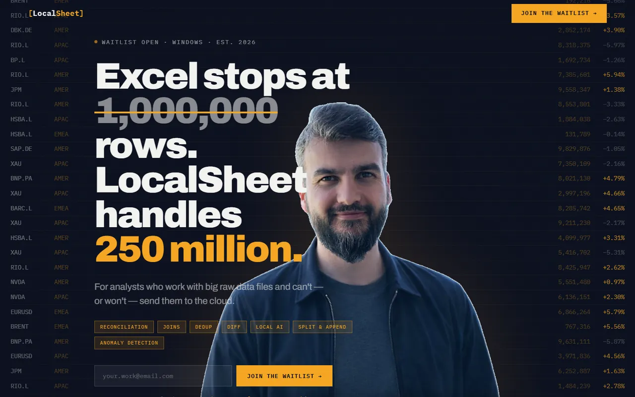 LocalSheet home page