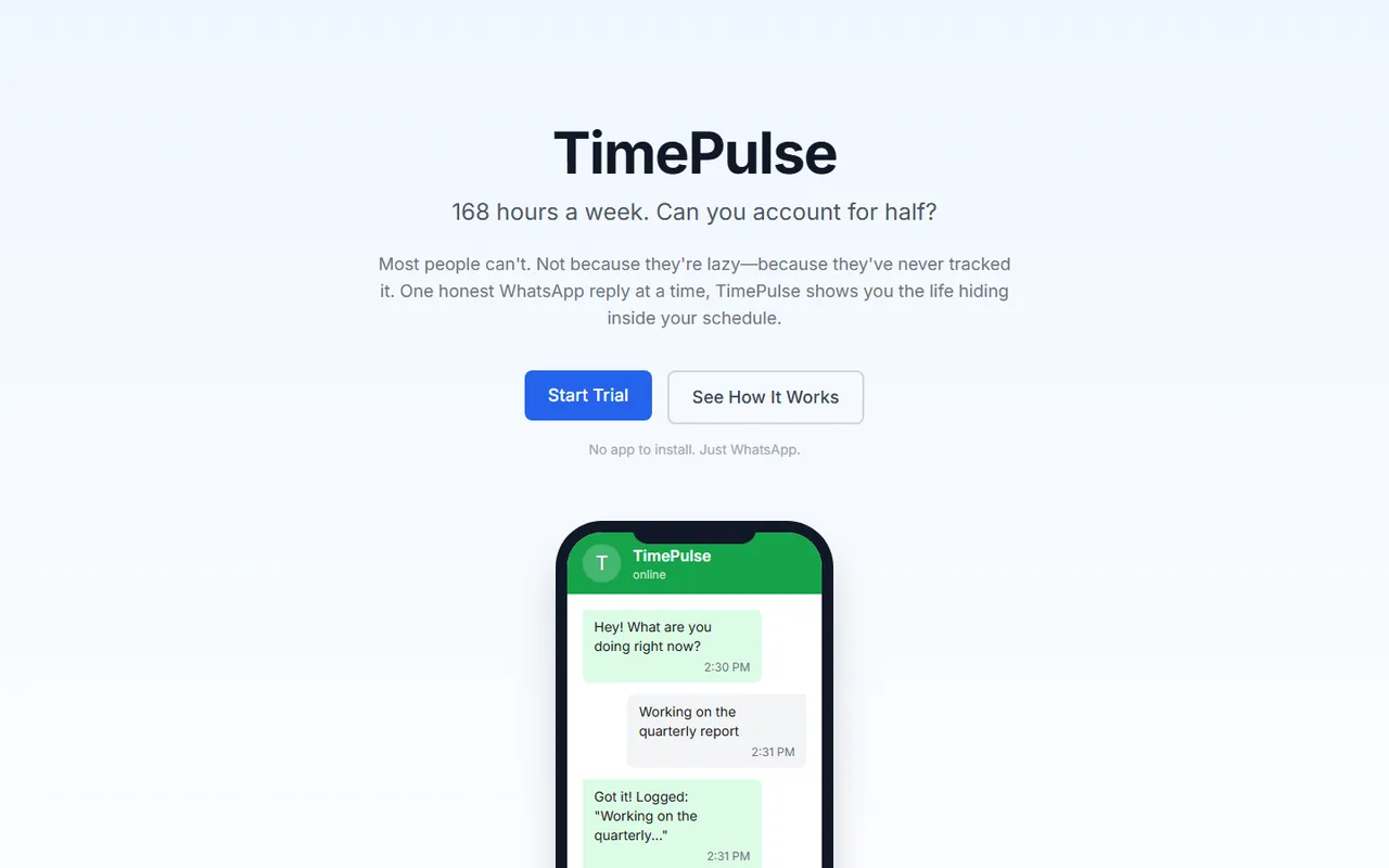 TimePulse home page